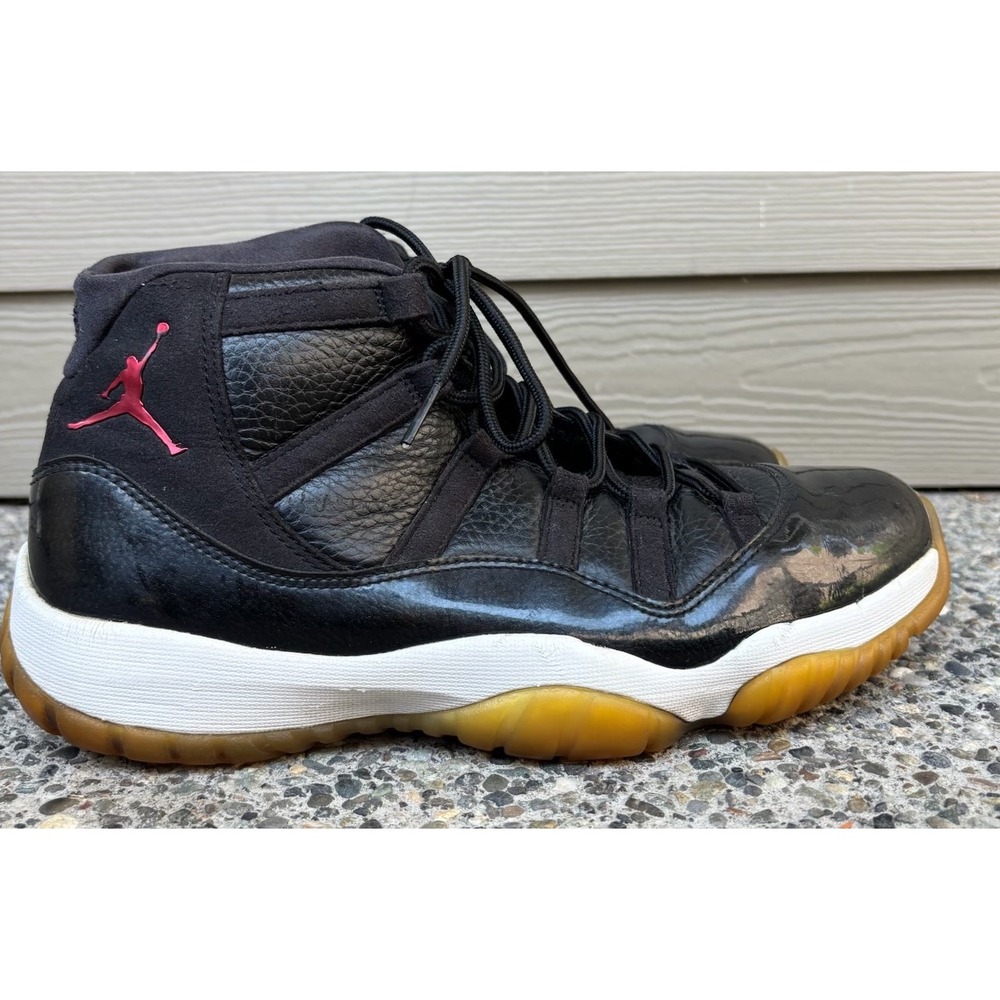 Jordan 11 Retro 72-10 Black Gym Red White 378037-002 Mens Basketball Shoes